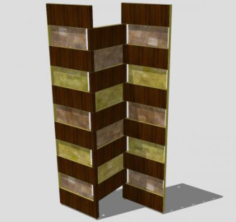 几何面板折叠屏风SU模型下载_sketchup草图大师SKP模型