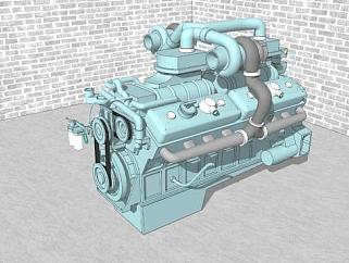 柴油机的SU模型设计_su模型下载 草图大师模型_SKP模型