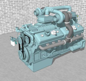 柴油机的SU模型设计_su模型下载 草图大师模型_SKP模型