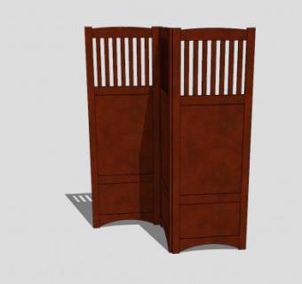 古典简易木屏风SU模型下载_sketchup草图大师SKP模型