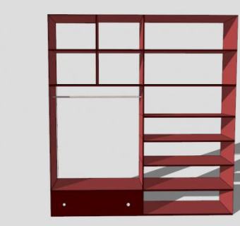 阿里红木衣橱衣柜SU模型下载_sketchup草图大师SKP模型