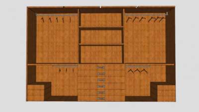 实木滚动门衣柜SU模型下载_sketchup草图大师SKP模型