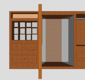 转角单门壁橱SU模型下载_sketchup草图大师SKP模型