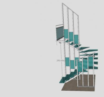 玻璃旋转楼梯SU模型下载_sketchup草图大师SKP模型