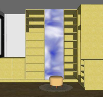 黄色衣橱衣柜SU模型下载_sketchup草图大师SKP模型