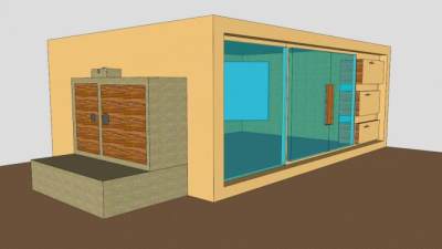 现代衣橱玻璃衣柜SU模型下载_sketchup草图大师SKP模型