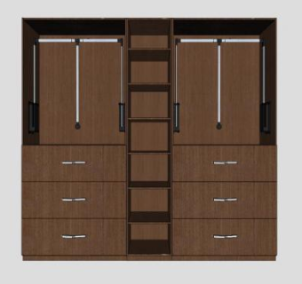 卧室壁橱衣柜SU模型下载_sketchup草图大师SKP模型