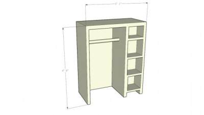 现代嵌入式壁柜SU模型下载_sketchup草图大师SKP模型