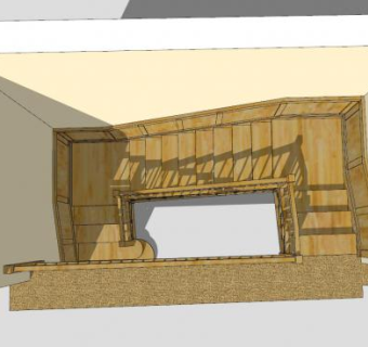 室内木楼梯SU模型下载_sketchup草图大师SKP模型