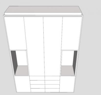 儿童四门婴儿衣柜SU模型下载_sketchup草图大师SKP模型