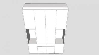 儿童四门婴儿衣柜SU模型下载_sketchup草图大师SKP模型