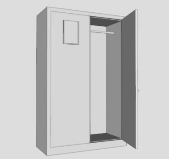 金属双开门衣柜SU模型下载_sketchup草图大师SKP模型