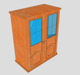 玻璃窗的壁橱衣柜SU模型下载_sketchup草图大师SKP模型