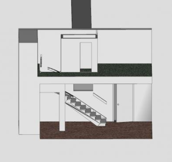 踏板单跑折向楼梯SU模型下载_sketchup草图大师SKP模型