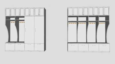 现代家居白色衣柜SU模型下载_sketchup草图大师SKP模型