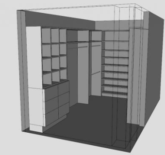 卧室定制衣柜SU模型下载_sketchup草图大师SKP模型