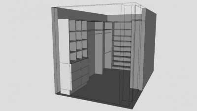 卧室定制衣柜SU模型下载_sketchup草图大师SKP模型