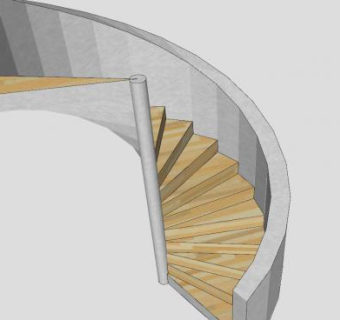 砌石护栏楼梯SU模型下载_sketchup草图大师SKP模型