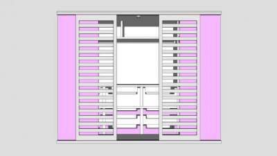 现代宜家衣柜SU模型下载_sketchup草图大师SKP模型