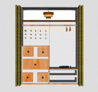 现代家居衣柜衣橱SU模型下载_sketchup草图大师SKP模型