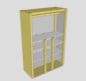成人壁橱隔断衣柜SU模型下载_sketchup草图大师SKP模型