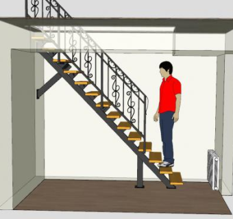 镂雕护栏楼梯SU模型下载_sketchup草图大师SKP模型