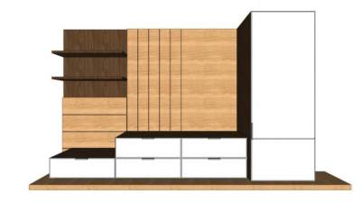现代实木嵌入衣柜SU模型下载_sketchup草图大师SKP模型