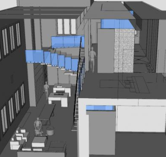 别墅玻璃护栏楼梯SU模型下载_sketchup草图大师SKP模型