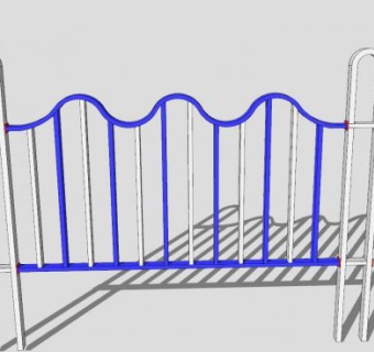 现代铁护栏设计SU模型下载_sketchup草图大师SKP模型