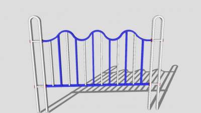 现代铁护栏设计SU模型下载_sketchup草图大师SKP模型