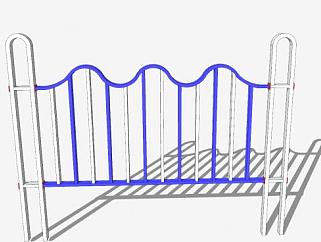 现代铁护栏设计SU模型下载_sketchup草图大师SKP模型