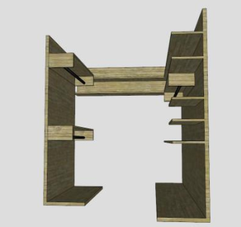 现代板式壁橱SU模型下载_sketchup草图大师SKP模型
