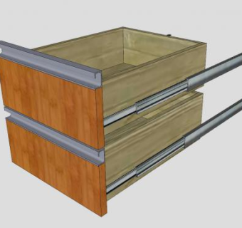 金属滚动轴承抽屉SU模型下载_sketchup草图大师SKP模型