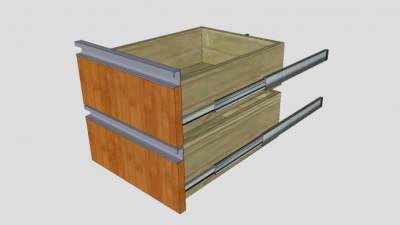 金属滚动轴承抽屉SU模型下载_sketchup草图大师SKP模型