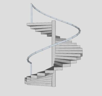 旋转钢石楼梯SU模型下载_sketchup草图大师SKP模型