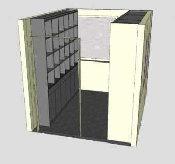现代步入式衣橱SU模型下载_sketchup草图大师SKP模型