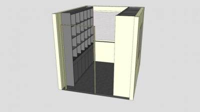 现代步入式衣橱SU模型下载_sketchup草图大师SKP模型