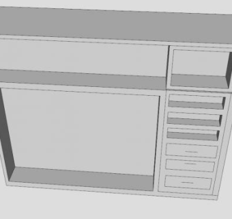 现代白色嵌入式衣柜SU模型下载_sketchup草图大师SKP模型