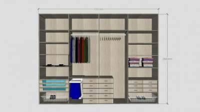 实木马里奥衣柜SU模型下载_sketchup草图大师SKP模型