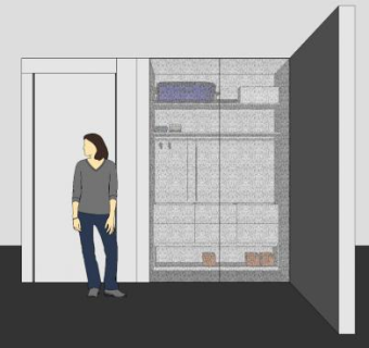 现代白色嵌入型衣柜SU模型下载_sketchup草图大师SKP模型