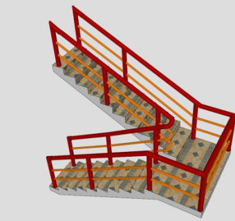 现代楼梯护栏SU模型下载_sketchup草图大师SKP模型