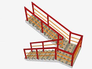 现代楼梯护栏SU模型下载_sketchup草图大师SKP模型