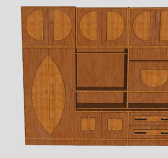 实木大衣橱SU模型下载_sketchup草图大师SKP模型