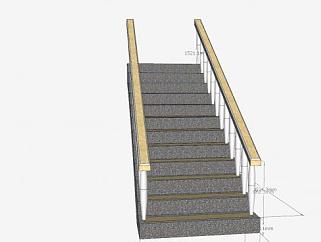 室内瓷砖护栏楼梯SU模型下载_sketchup草图大师SKP模型