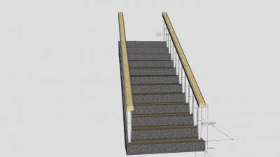 室内瓷砖护栏楼梯SU模型下载_sketchup草图大师SKP模型