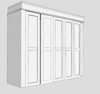 简欧平开门式衣柜SU模型下载_sketchup草图大师SKP模型