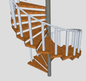 螺旋楼梯SU模型下载_sketchup草图大师SKP模型