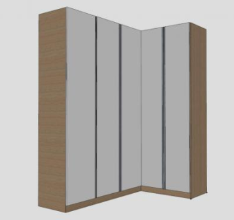 简易转角衣柜SU模型下载_sketchup草图大师SKP模型