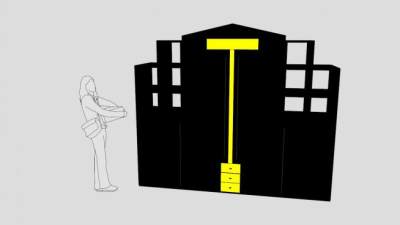 现代白色双开门架子衣柜SU模型下载_sketchup草图大师SKP模型