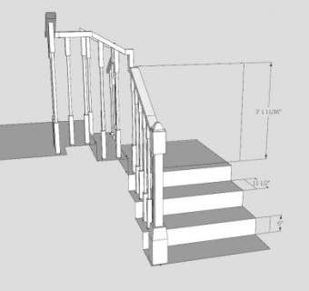 现代护栏楼梯SU模型下载_sketchup草图大师SKP模型